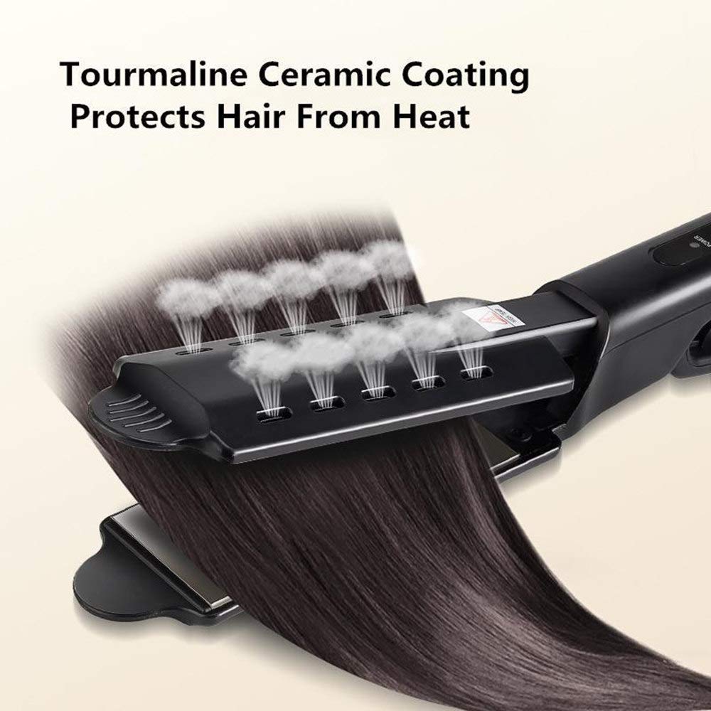 Lisseur pour cheveux à quatre vitesses en céramique Tourmaline ionique, lisseur à vapeur, fer plat, fer à lisser avec panneau d'élargissement