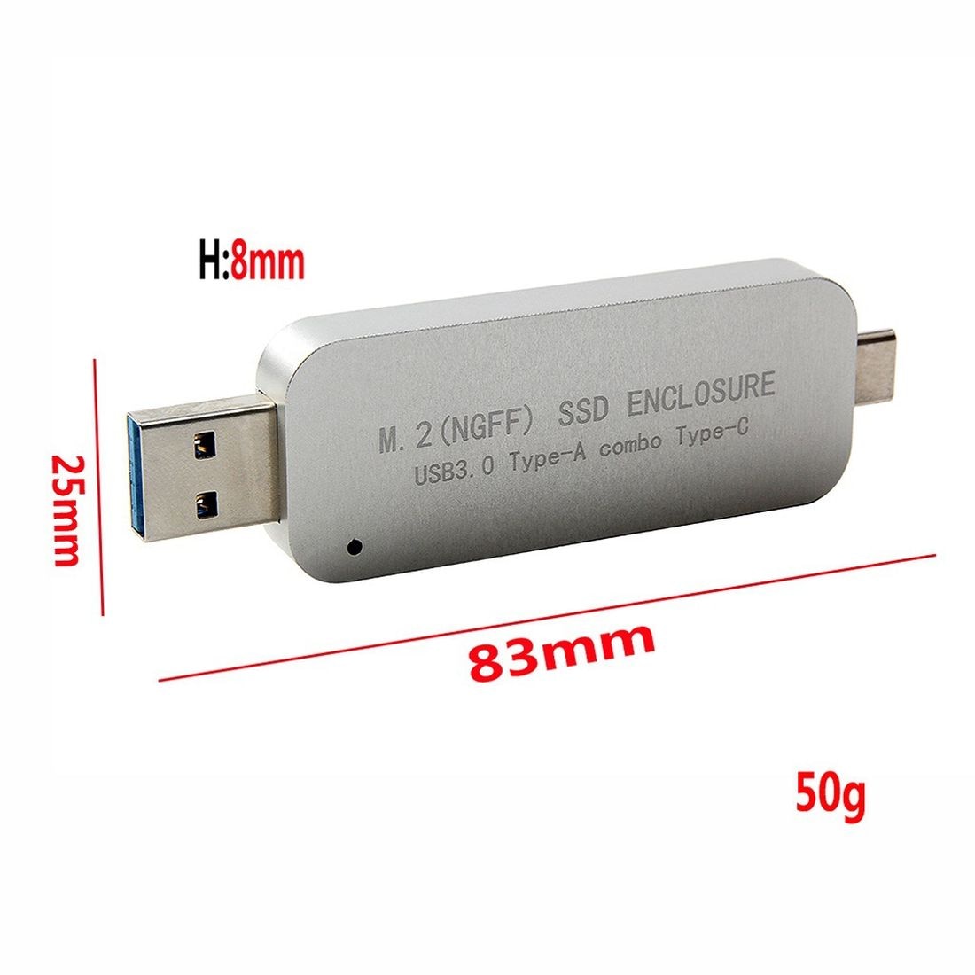 USB3.0 to M.2 SSD Enclosure USB Type-A Combo Type-C for NGFF OTG Cellphone Laptop Computer PC 2230 2242 HDD Mobile Drive Case