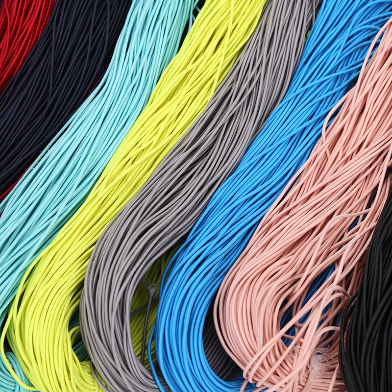 2 Meter Rund Elastisk Snor - 3mm Tykkelse - Latex Elastisk Tråd for DIY Klær