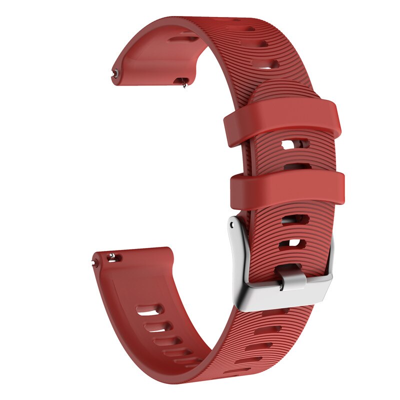 Correa de reloj de silicona deportiva de 20mm para Garmin Forerunner 245 245M 645 vibractive 3 pulsera inteligente correa de reloj pulsera colorida: Red