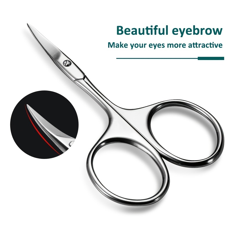 Curved Blade Eyebrow Scissors Stainless Steel Precision Trimmer Eyebrow Eyelash Hair Remover Tool Nose Hair Scissor