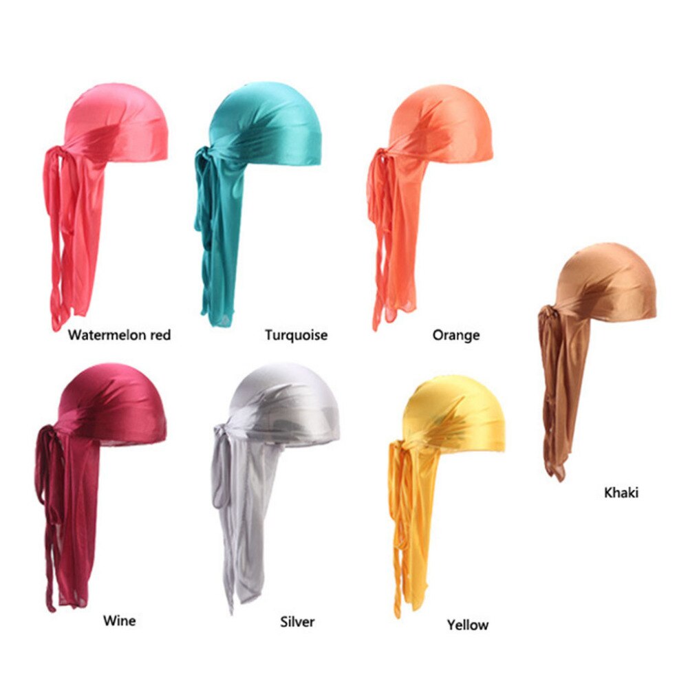 Mænd/kvinder silke polyester bandana hat durag rag hale hovedbeklædning hovedbeklædning  z2019