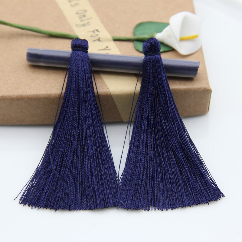 FISHWAVES 10 unids/lote 65mm borlas de flecos DIY pendientes accesorios borlas de seda para adornos joyería hallazgos borlas