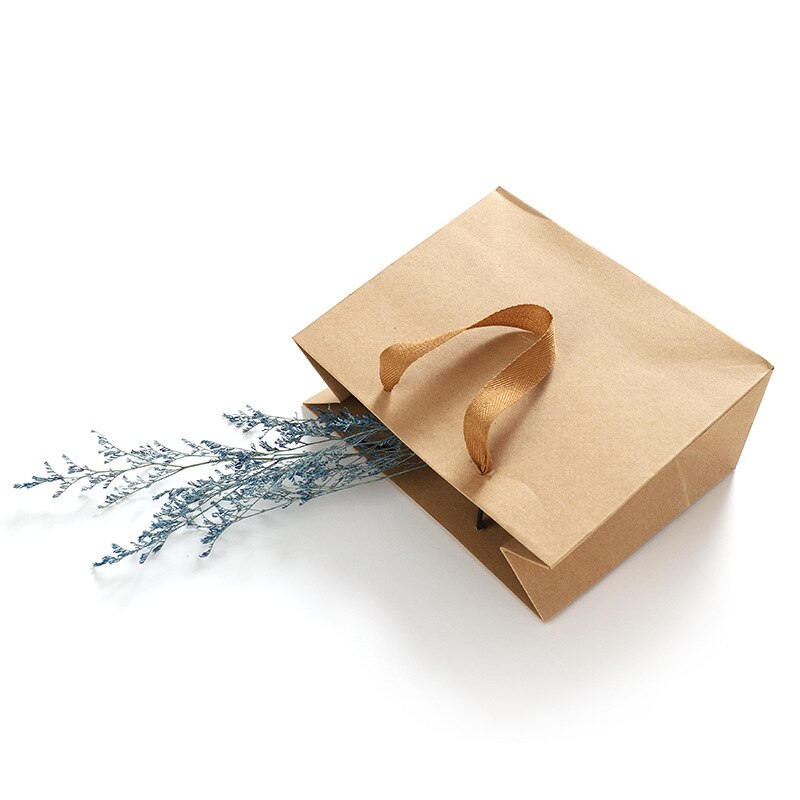 Version verticale kaki sacs en papier Kraft sacs sacs de bonbons de mariage Snack emballage de cuisson fournitures vêtements chaussures fourre-tout sacs