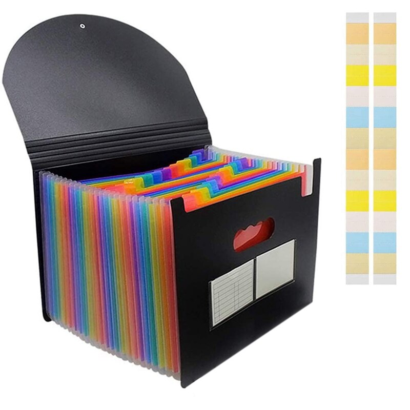 24 Compartments Document Folder, Sorting Folder with Lid, Expandable File Folder, Document Organizer for Filing: Default Title
