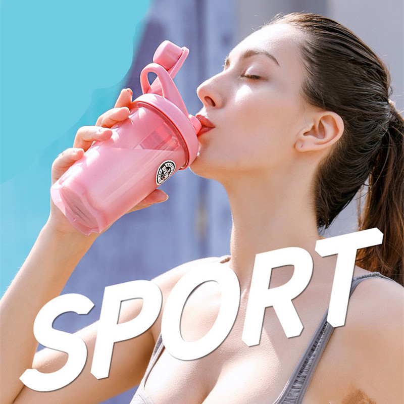 Vrouw Sport Wei-eiwit Roze Shaker Fles Power Water Fles Meisje Lekvrije Gym Fitness Training Voeding Fles Bpa Gratis