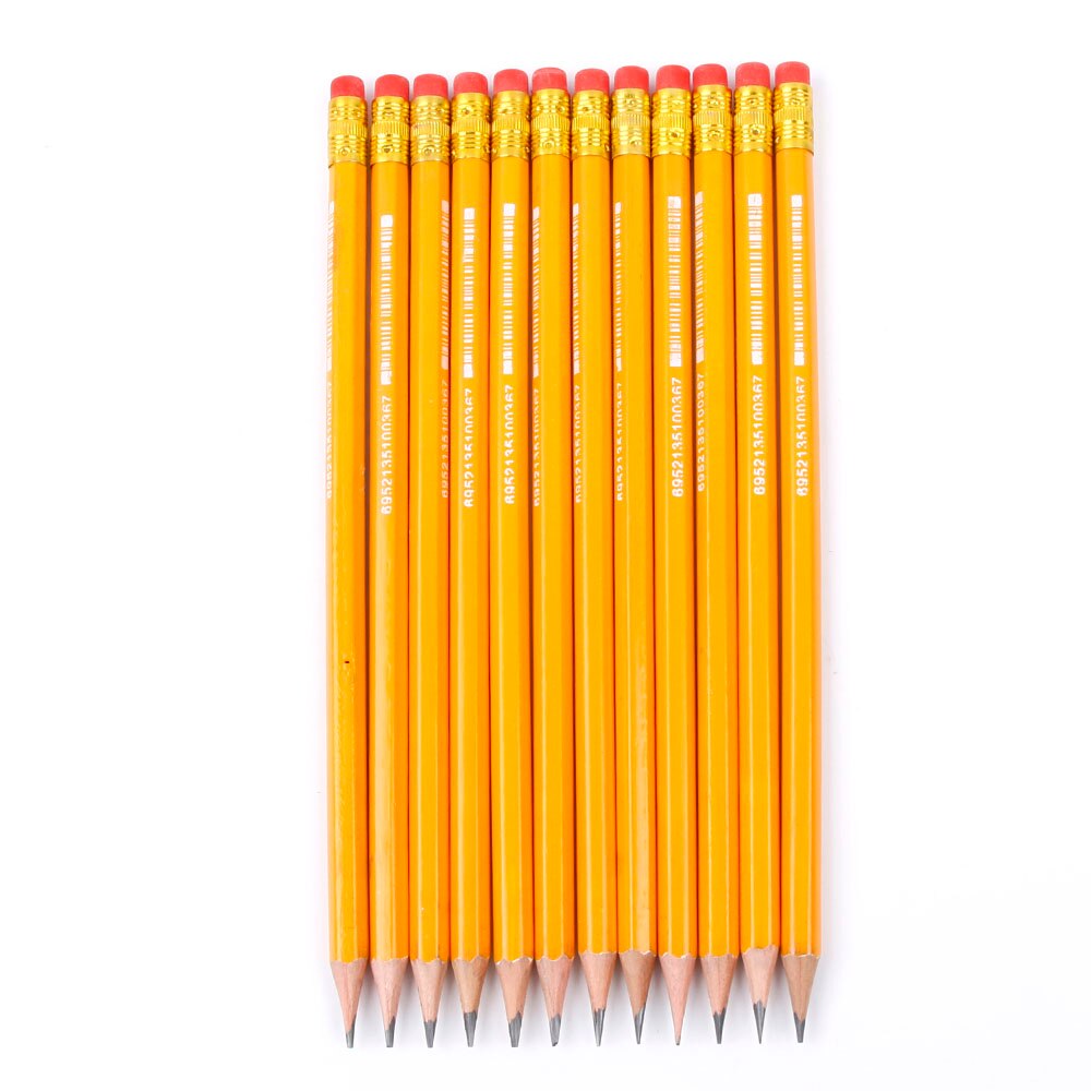 12 Stuks Standaard Hb Schets Schrijven Kids Schrijven Potlood Met Gum Met Gum