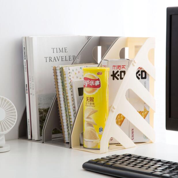 Kontor tilbehør bogreol fil papir plastbakke skrivebord arrangør magasin holder 2 stk / parti dokumentkasse