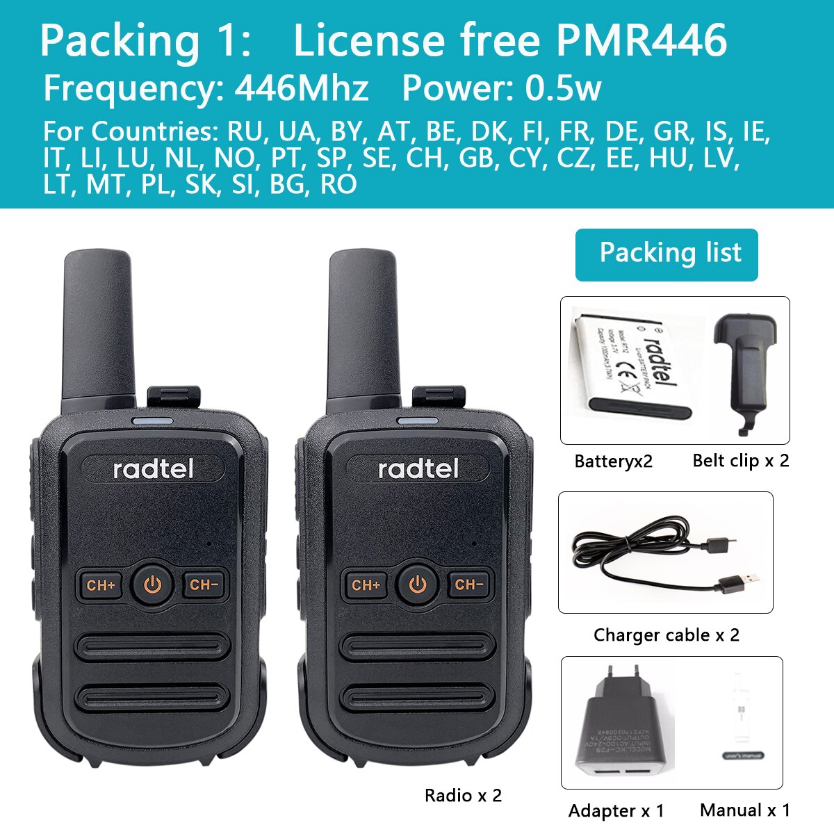 Mini walkie-talkie RT12, Radio de dos vías, comunicador FRS PMR radios, para Hotel y negocios, 1 o 2 uds.: Rojo