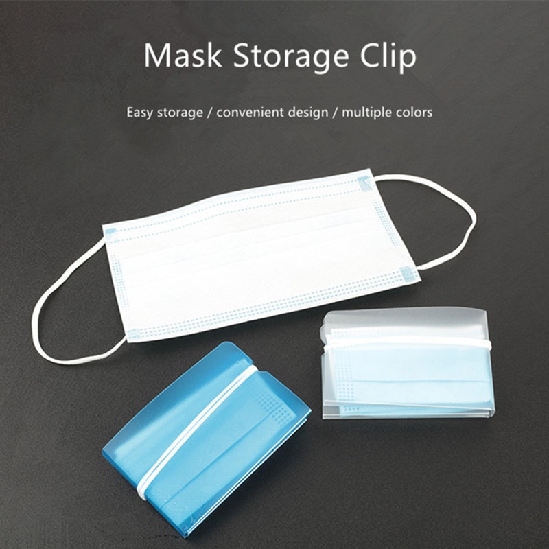 10 pièces PP masque stockage dossier pliable temporaire boîte de rangement Portable en plastique sac coffre-fort boîte de rangement unisexe masque stockage Clip