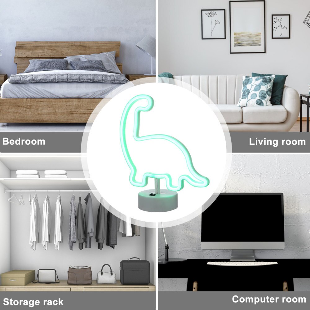 Desktop Green Night Light Acrylic LED Shaped Neon Light (Dual Use)