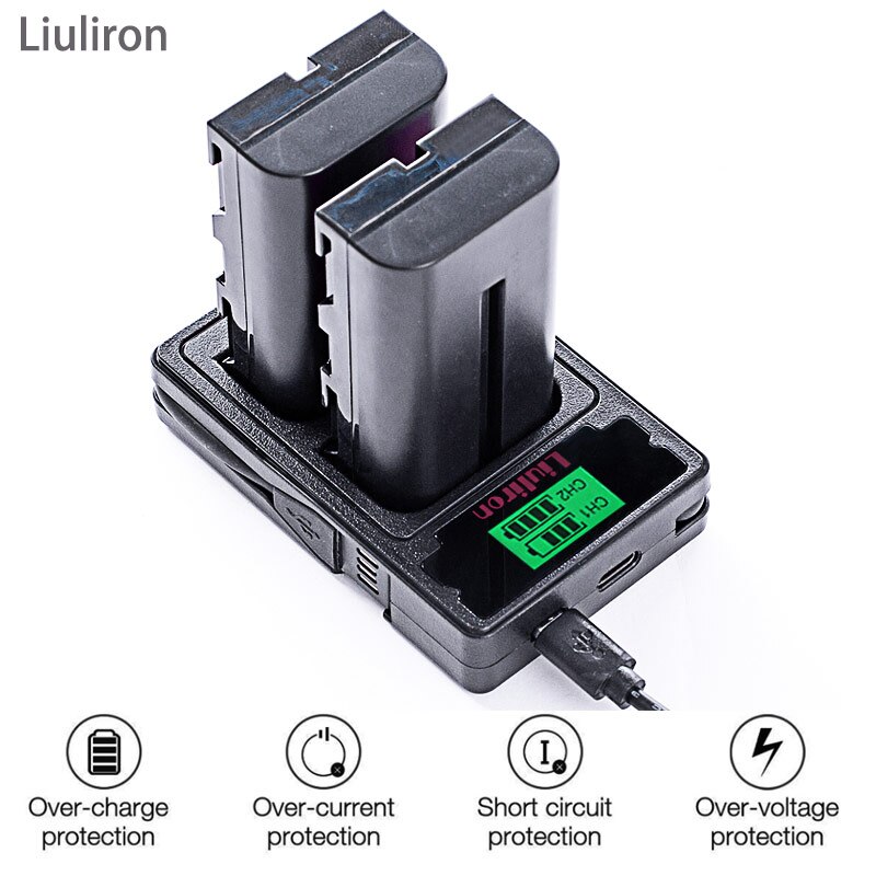 NP-F550 baterías + NP-F530 NP F550 F570 cargador para Sony NP-F570 CCD-SC55 CCD-TRV81 DCR-TRV210 MVC-FD81 NP-F730 NP-F750 Hi-8