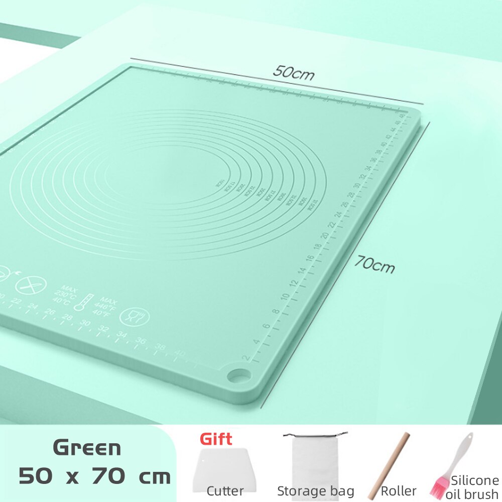 Silikon Backen matt Bäckerei Teig Kneten Pad 70*50 Große Übergröße Dicken Lebensmittel-Klasse Silizium Gebäck Nonstick rollen gebäck Bord: 50x70 transparent