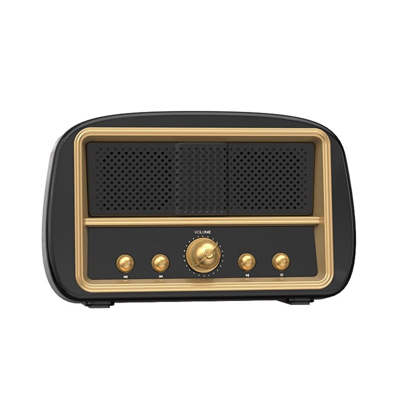 Retro Draadloze Bluetooth Speakers Outdoor O Draagbare Creatieve Bluetooth Card Luidsprekers: black