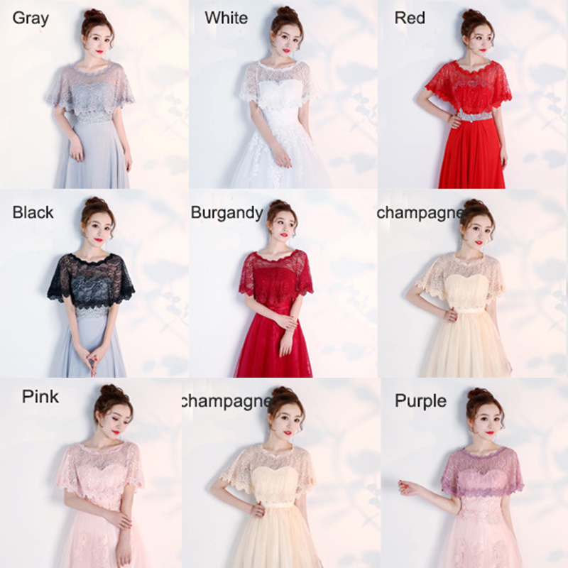 Lace Wedding Wraps Short Bridal Shawl Summer Lace Female Evening Party Capes Wedding Accessories Women's Jacket