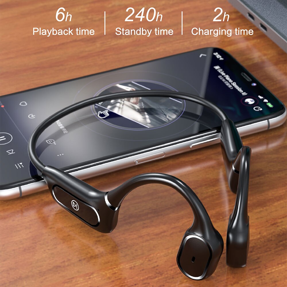 H11 Draadloze Bluetooth Beengeleiding Oortelefoon Stereo Surround Sound Oordopjes Sport Waterdichte Handsfree Headset Met Microfoon