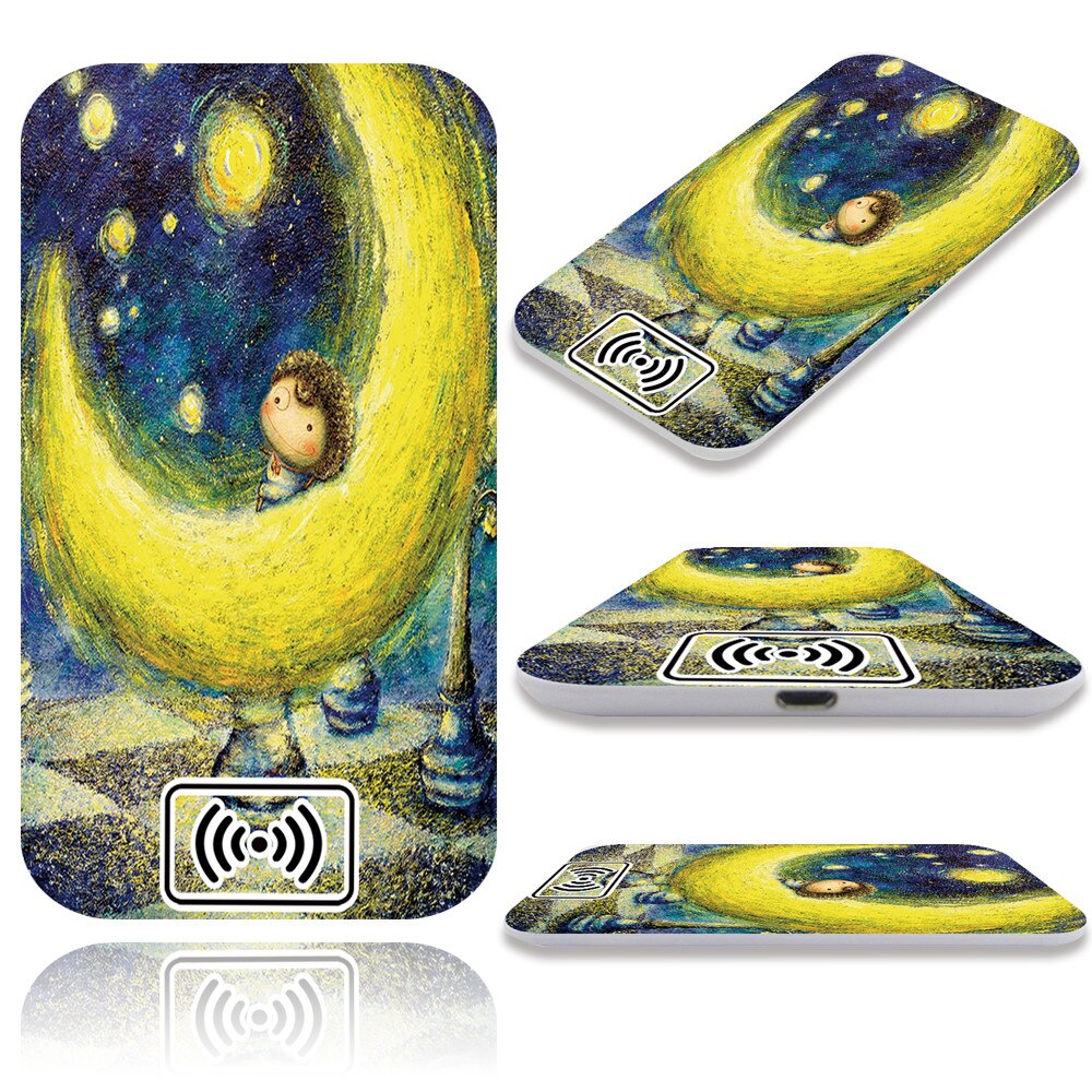 Qi Wireless Charger for Samsung NOTE 5/8/9/10/Galaxy S6/S7/S8/S8 Plus/S9/S9 Plus/S10/S20 Induction Fast Wireless Charging Pad: 7.moon paint