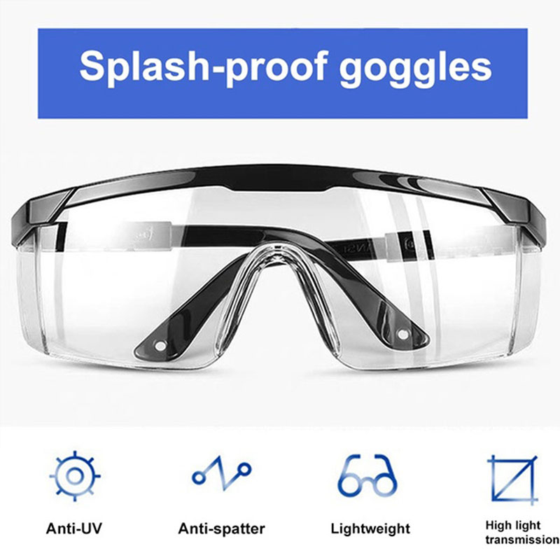 Opvouwbare Verstelbare Anti-Virus Veiligheidsbril Anti-Niezen Liquid Eye Bescherming Anti-Druppels Winddicht Lab Bril Clear lens