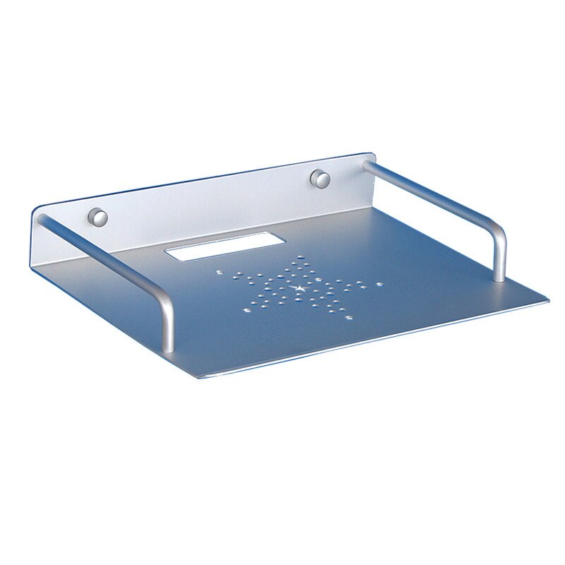 Väggmonterad svart/slim förvaringshylla aluminium enkellagers tv-box router set-top boxar stativ hållare rack