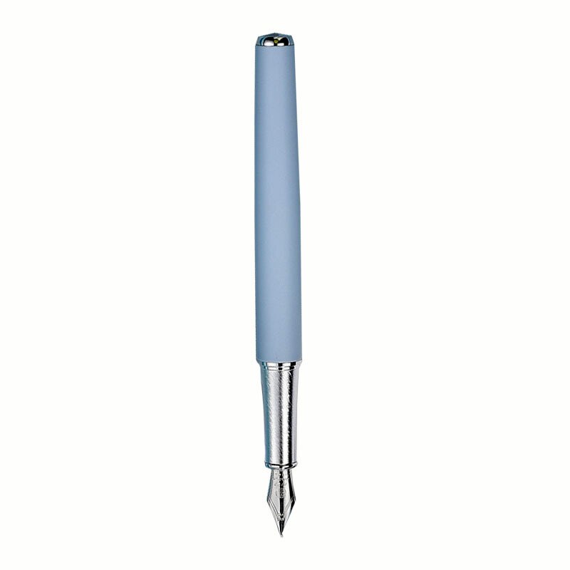 1Pcs HongDian 523 luxury Metal Fountain Pen Matte Barrel Morandi Season Color 0.4mm Iridium Nib Ink Pen Office Business pen: Blue