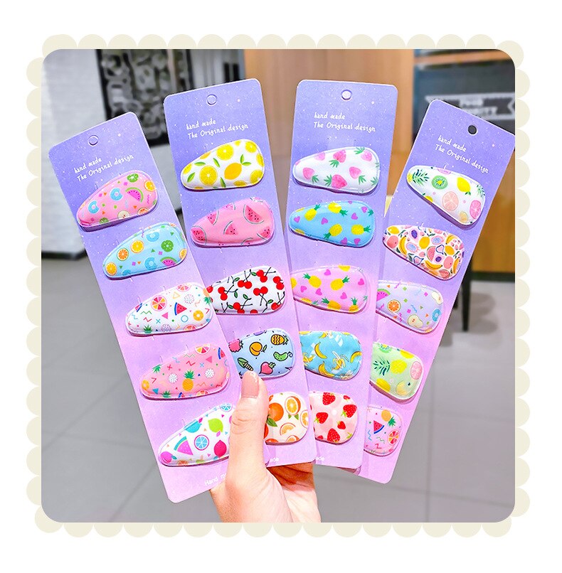 5pcs Children Cute Color Hairclip Head Jewelry -shaped Clip Hair Accessories Baby Hair Clip Cute Baby Hairpin