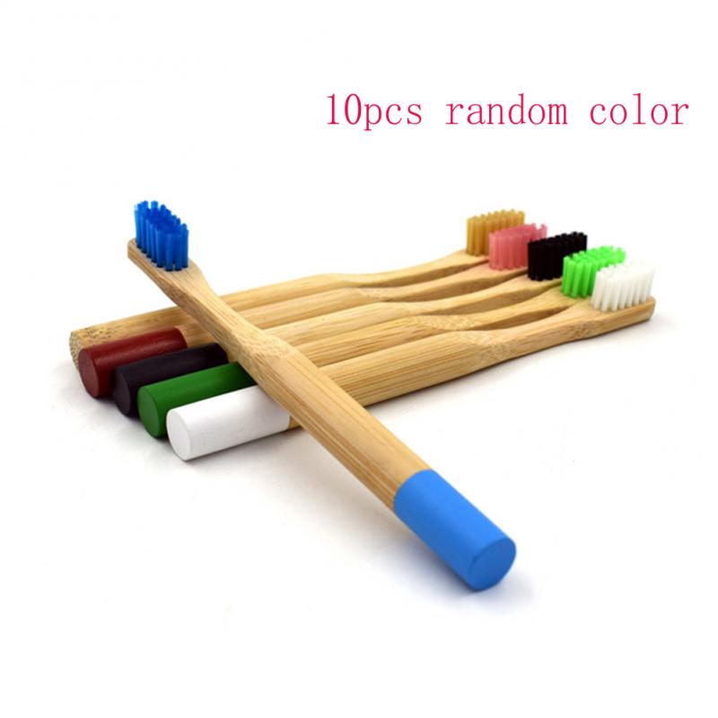 Brosse à dents en bambou naturel pour enfants | 1/10 pièces, brosse à dents en bambou naturel, brosse à dents à manche en bambou, brosse à dents dentaire pour enfants: 10pcs random color