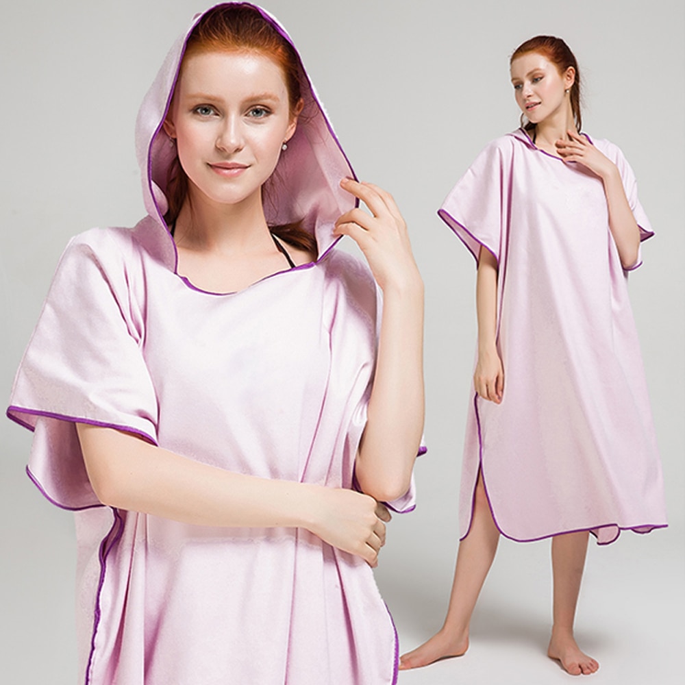 Toallas de playa para adultos, exteriores, secado rápido, con capucha, cambiador, capa con protección solar, Toalla de baño, Poncho, microfibra, Surf, traje de baño, capa