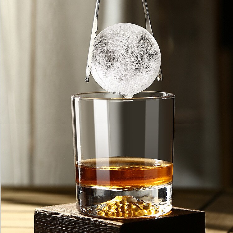 2Pcs Iceberg Whiskey Glass Bottom Raised Ice Mountain Rock Whisky Tumbler Party Bar Drinkware Accessories