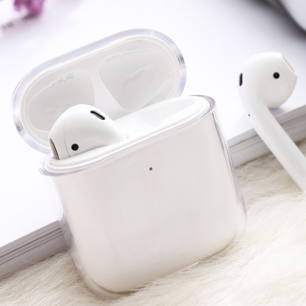 Couvercle de couleur claire pour boîtier Airpods étui pour écouteurs Transparent pour Apple Airpods 2 1 pour coque de boîtier de charge Airpod Air Pod: Clear