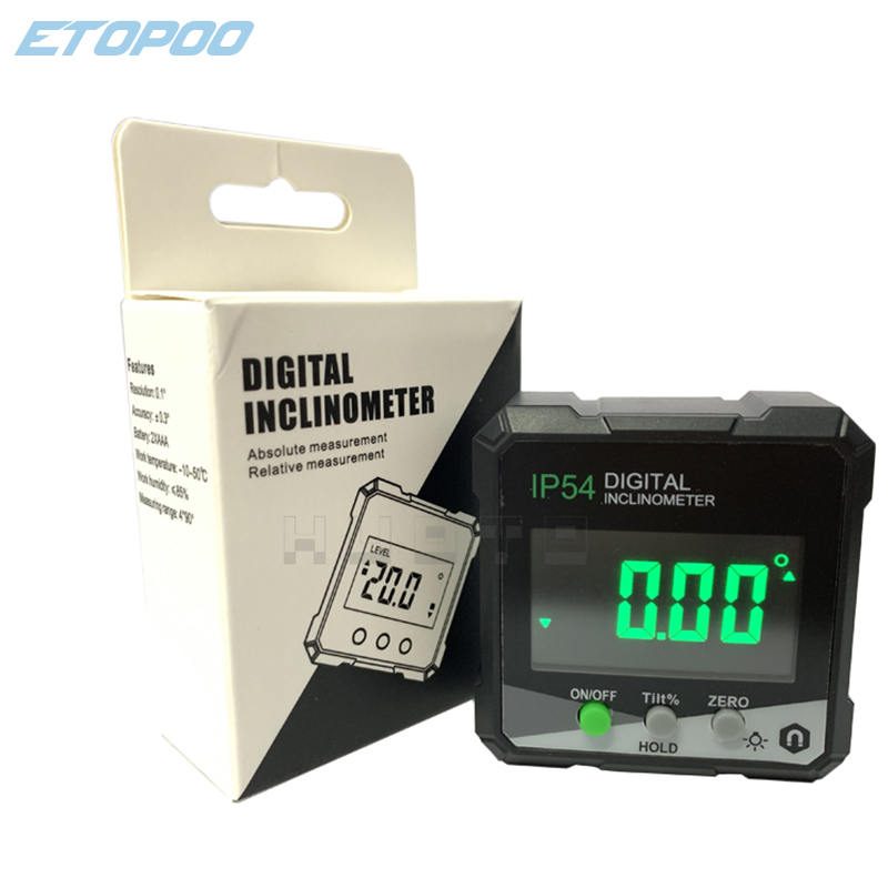 ETOPOO Precision Level Box for Woodworking Digital Electronic Level Digital Angle Fnder 4*90 Magnetic Inclinometer Protractor