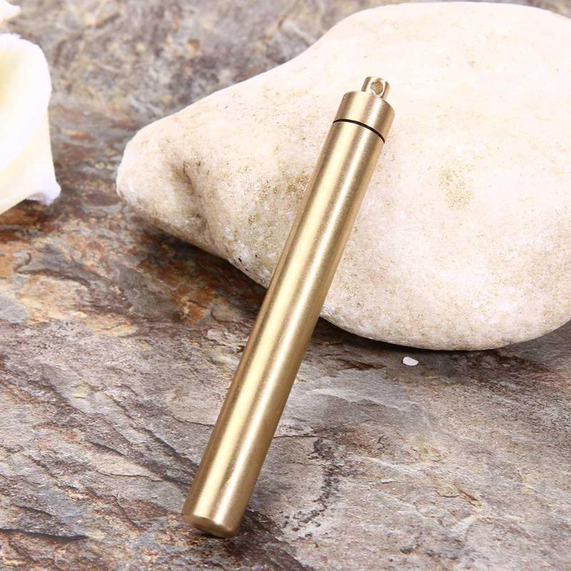 Ti Alloy Waterproof Canister Toothpick Holder Capsule Seal Bottle Keyring