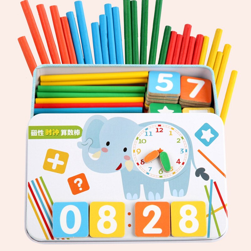 Rekenkundige Stick Wiskunde Leren Stok Educatief Kids Puzzels Speelgoed Met Metalen Doos