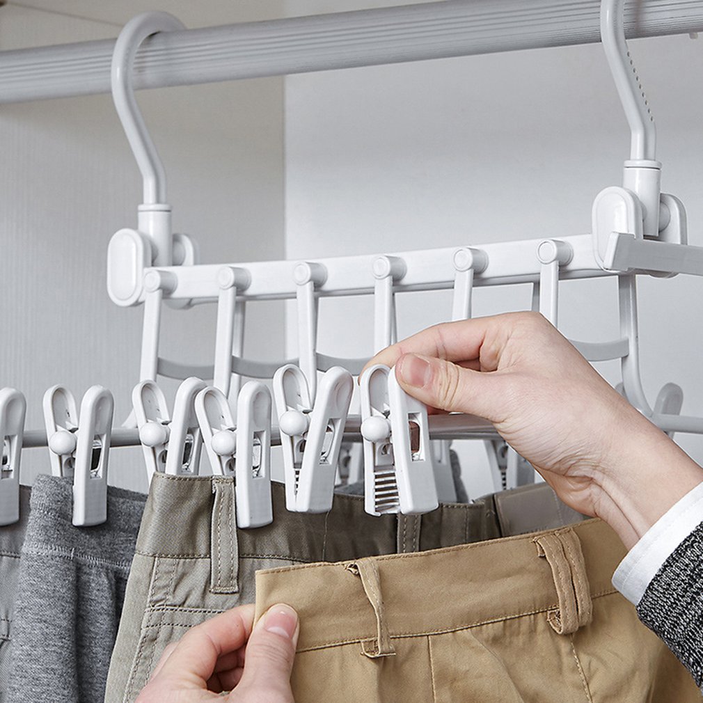 Folding Multi-Functional Multilayer Pants Rack Cabinet Hanger Household Pants Folder Storage Rack Skirt Organizer