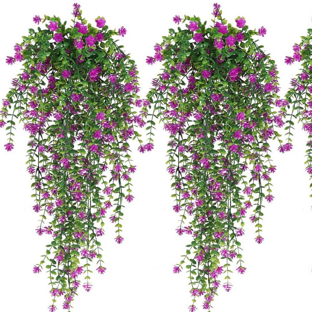Hängende künstliche Blumenrebe, künstliche Hängeblumen, realistische künstliche Eukalyptus-Blumengirlande für Zuhause, Hochzeit, für Höhle Innenbereich