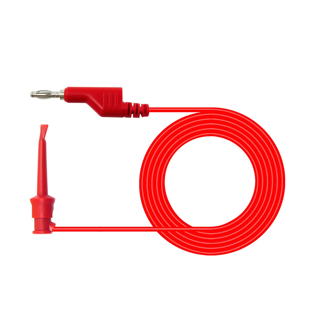 2 sæt clips testledning  to 4mm bananstik sondekabel 1 meter 5 farver
