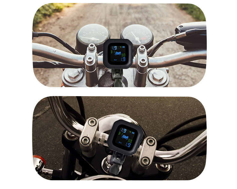 USB Motorcycle Tire pressure and temperature real-time monitoring Motor tire pressure gauge Waterproof Wireless Alarm