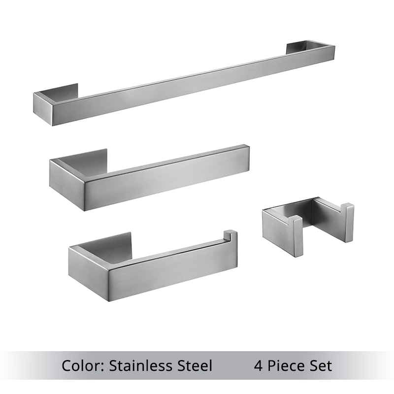 Soporte de papel higiénico pulido, ganchos para Toalla de baño, Kit de accesorios, barra de acero inoxidable, montaje de pared del dormitorio, conjuntos de herramientas de baño