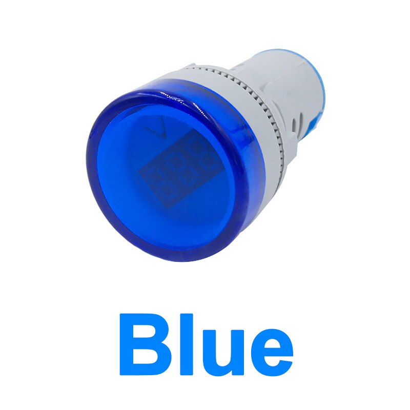 AD16 Ac 50-600V Voltage Voltmeter Indicator Signal Light 22Mm Led Digitale Display Rood Geel Groen Wit blauw: Blue