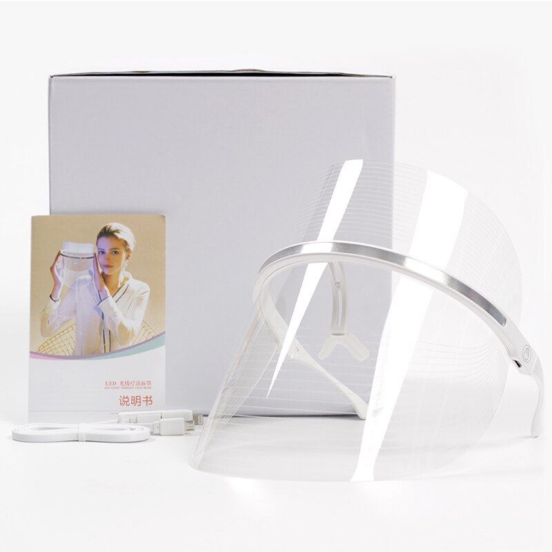Led Mask Photon Electric LED Facial Mask LED Skin Rejuvenation Anti Wrinkle Acne Photon Therapy Home Salon Beauty Tool: Transparent 3 colors