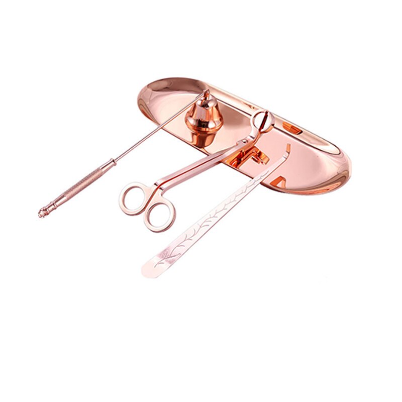 3 in 1 Candle Tool Kit for Scented Candles Lovers Candle Accessory Set Candle Wick Trimmer Set Candle Cutter Candle Wick Dipper: set A rose gold