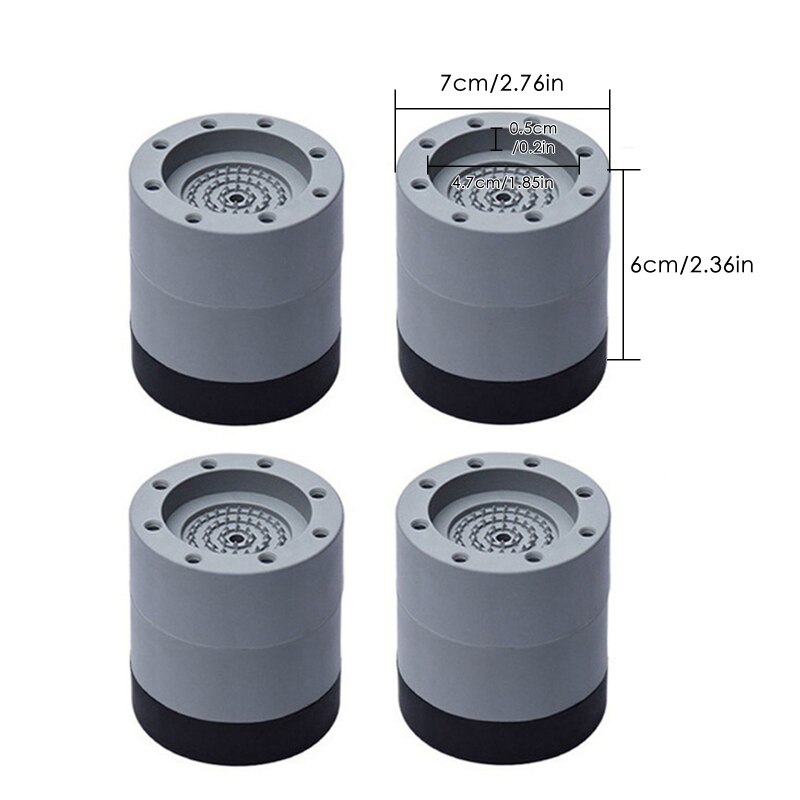 4Pcs Washing Machine Anti-Vibration Feet Heavy Duty Washer Dryer Pad Furniture Non Slip Raise Height Feet Floor Protectors Mat: A