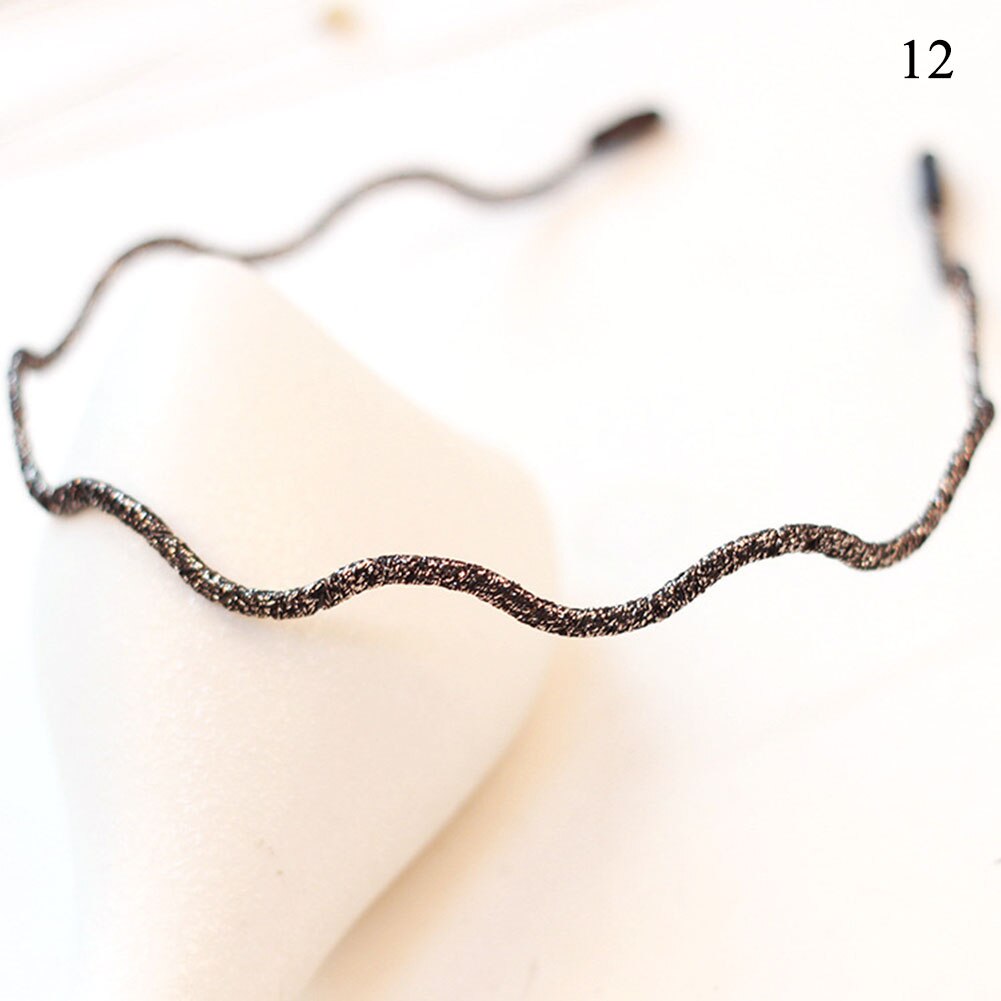 Vrouwen chique super dunne glitter haaraccessoires golvende glanzende metalen kleur hoofdband zomer haarband voor vrouwen en meisjes: 12