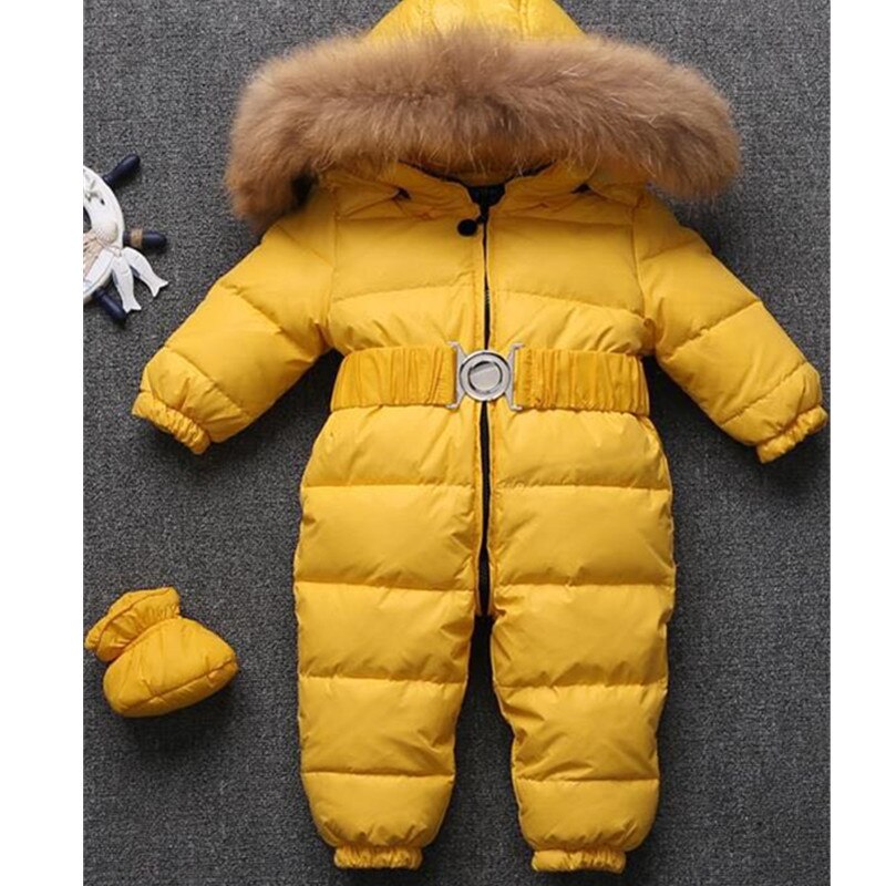 -30 russisk vintersnødress gutt babyjakke 90%  andedun utendørs spedbarnsklær jenter klatring for gutter barn jumpsuit