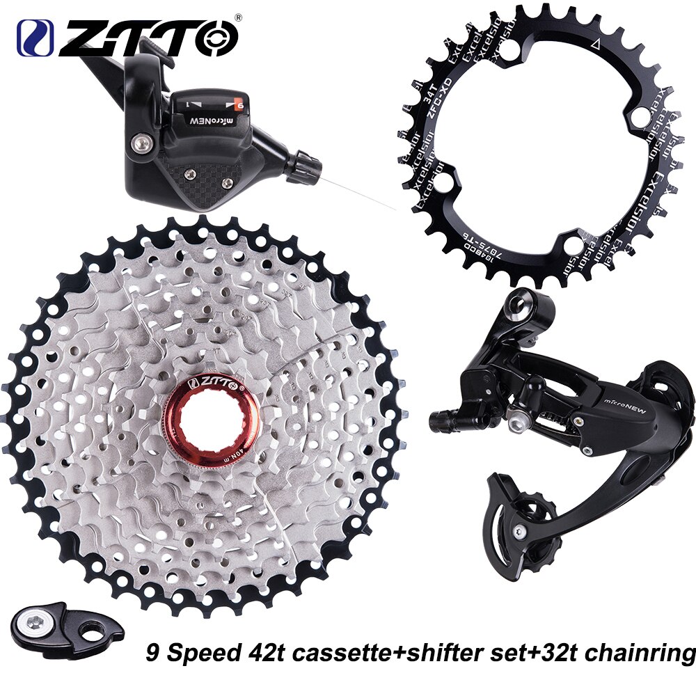 ZTTO Bicycle MTB 1X9 System 9Speed Shifter Rear Derailleur Groupset 42t 40t for xt k7 mountain bike crankset parts 11v system
