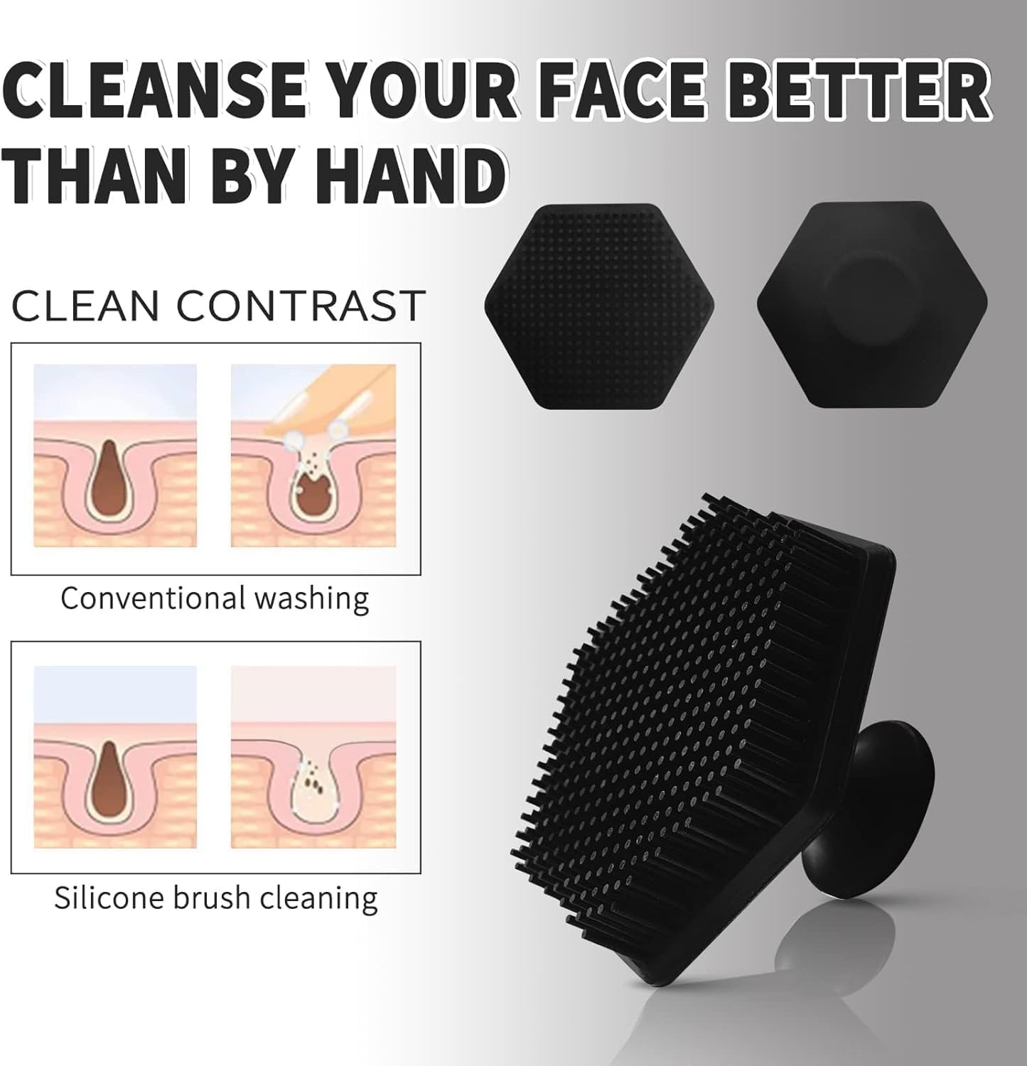 1 Silikon-Gesichtsreinigungsbürste, Silikon-Miniatur-Gesichtsbürste für Tiefenreinigung, Rasier- und Massagebürste, Gesichtsreiniger für Männer