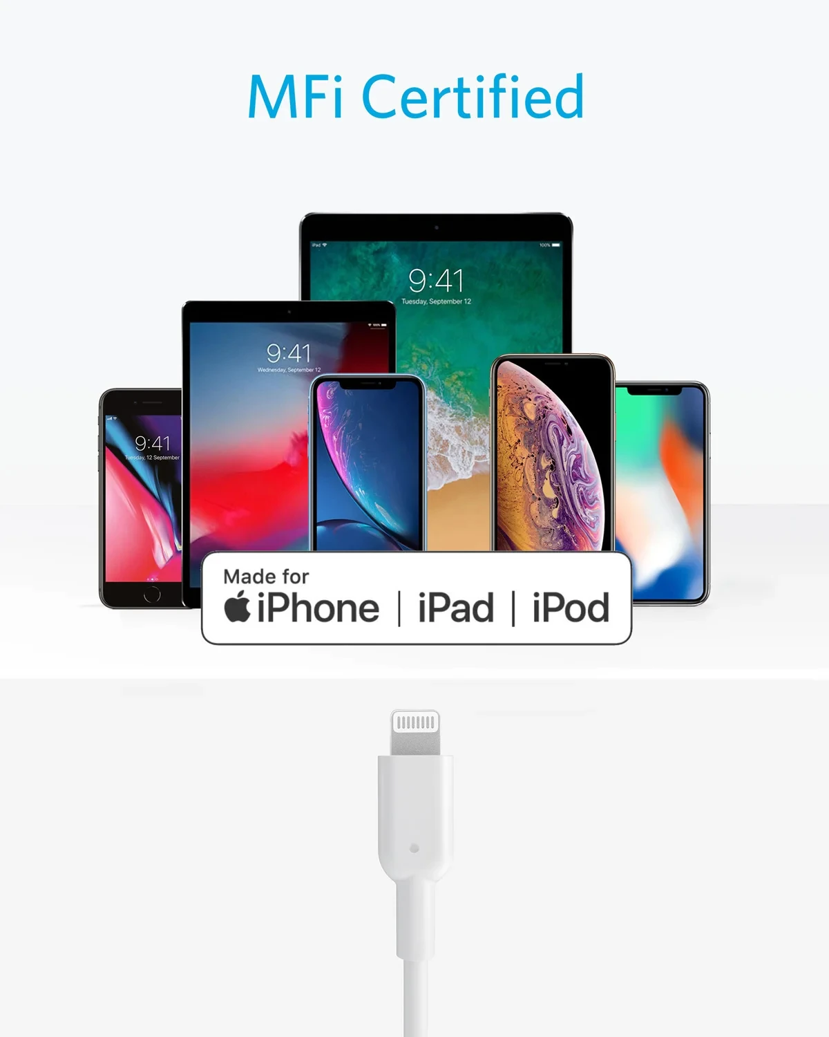 Anker powerline ii usb c till lightning-kabel 3a snabbladdningskabel mfi-certifierad för iphone 14 13 12 14 pro max datasynkroniseringskabel
