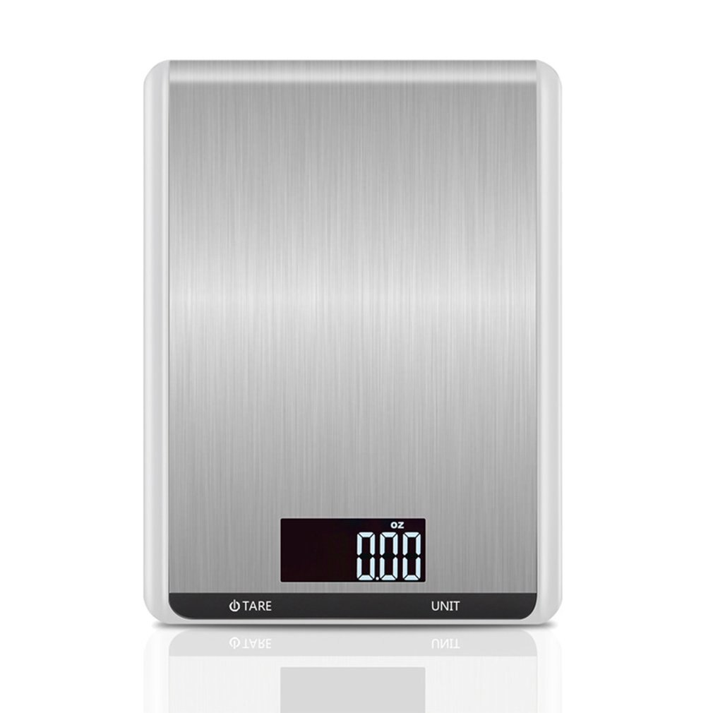 Digital Kitchen Food Scale 10kg/1g Precision Food Scale LCD Display Tempered Glass Surface Touch Screen: White