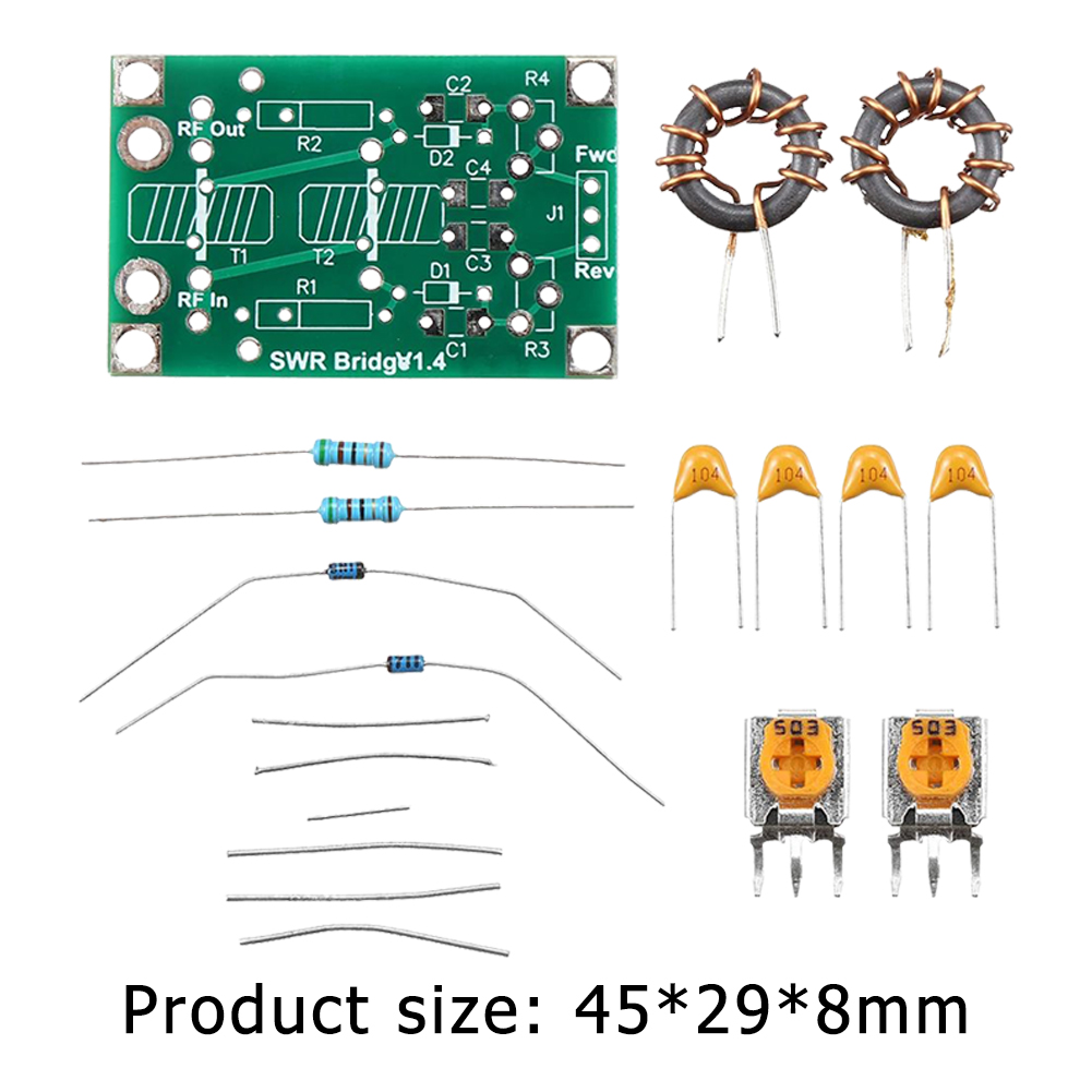 Kit SWR_Bridge_1.4 RF Standing Wave Bridge 1.8M-30MHz 3.5-30MHzWR Reflection Bridge for RF Network DIY Board Kit Accessory