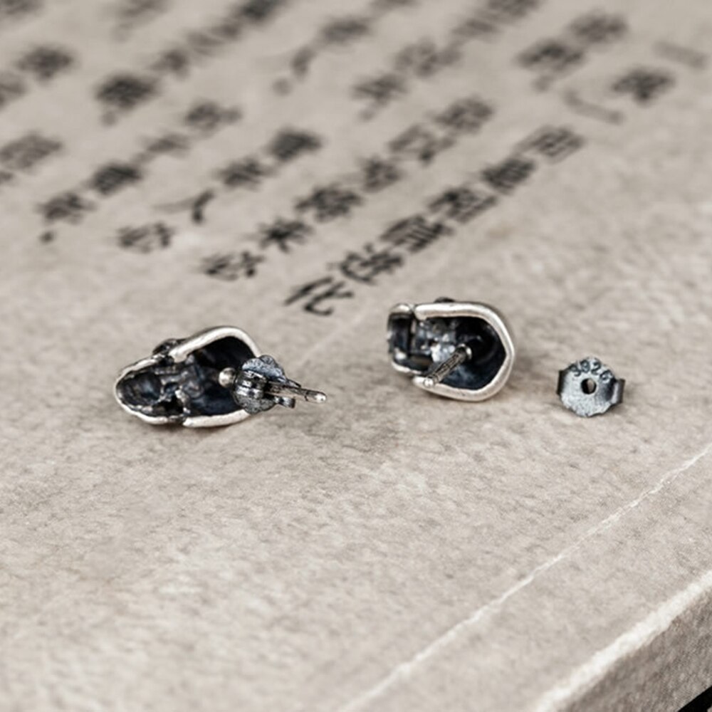 925 Sterling Silver Skull Stud Earrings Women Earrings Gothic Party Wedding Jewelry for Girls Women Jewelry Punk Earrings