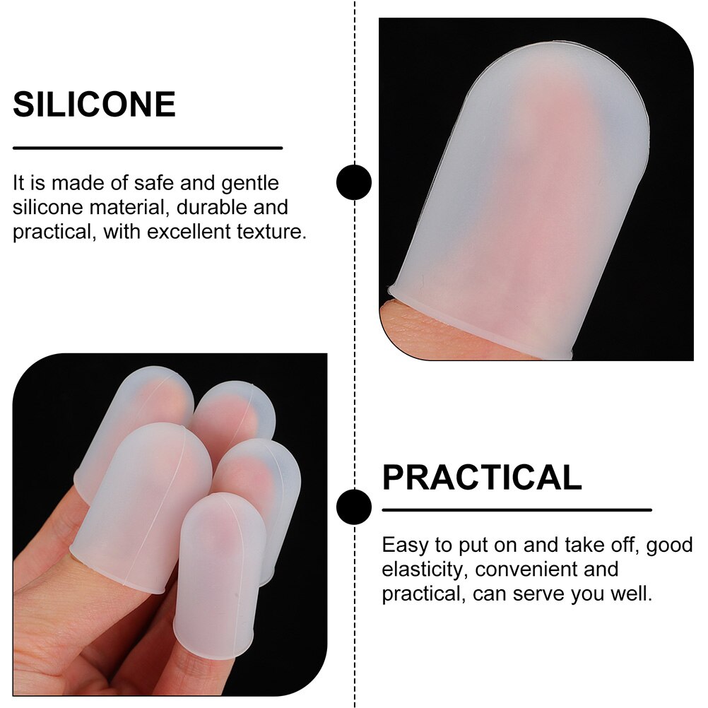 5pcs Silicone Fingertips Protective Finger Cot Silicone Finger Caps Finger Cots